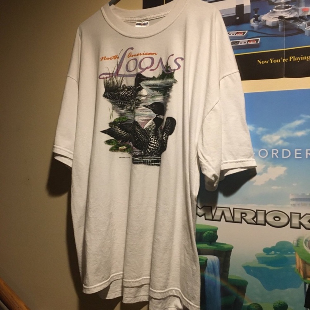 Vintage 90s Nature Loons/Ducks Hard to find one of a kind Tshirt great shape 2XL